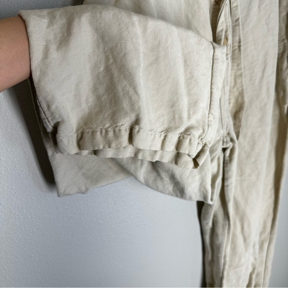 Rails Callie Linen Blend Jumpsuit Size M Women’s Cream Beige Collared Buttoned - Picture 7 of 15